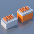 White And Orange Storage Boxes With Small Square Compartments For Organizing Daily Items 3d model