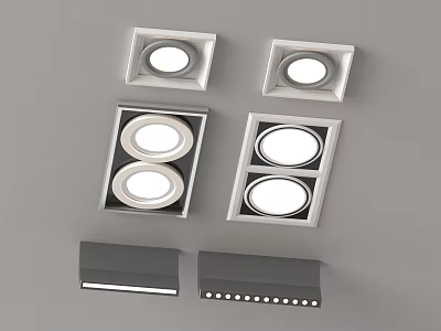 Modern Downlights And Spotlights With Recessed Ceiling Design And Various Styles 3d model