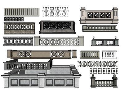 Republic of China style building components decoration Republic of China housing European style model