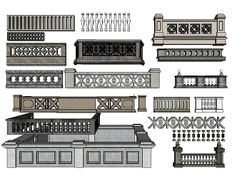 Republic of China style building components decoration Republic of China housing European style 3d model