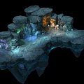 Rocky Platform Showcasing Colorful Crystals In Various Hues And Textures