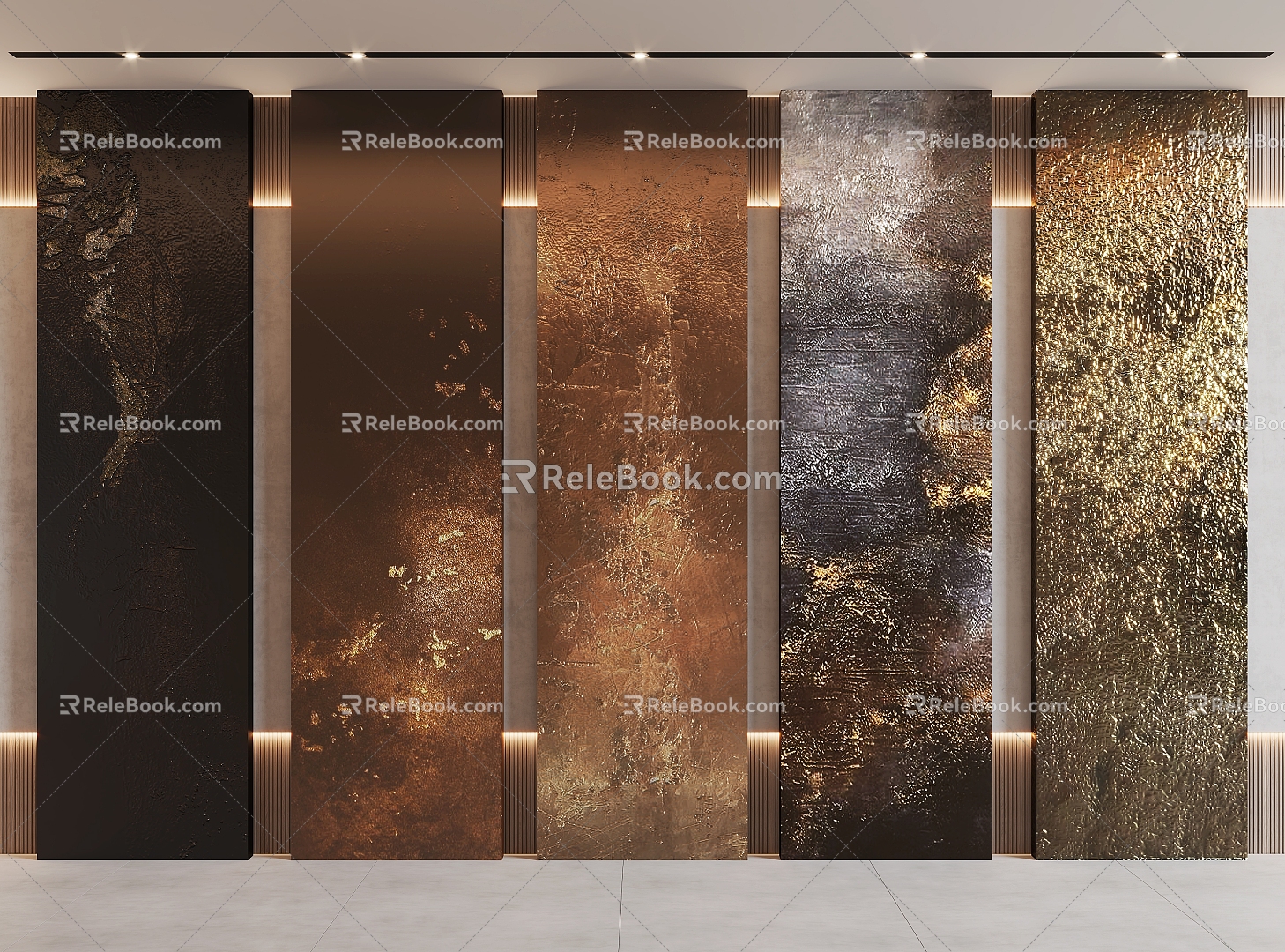 Metal plate steel plate metal wall plate stainless steel background wall modeling wall 3d model