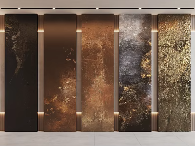 Modern Decorative Wall Panels With Various Metallic Textures And Colors 3d model