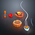 Microscopic Biological Structures With Sperm Red Blood Cell Neuron And Organelles