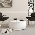 Single chair side several ornaments 3d model