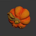 Vibrant Orange And Red Pumpkin With Yellow Stem On Dark Background And Reflection