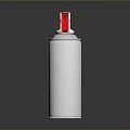 Household Spray Can With White Body Red Nozzle And Silver Top Design
