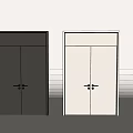 Modern Gray and White Double Doors with Sleek Design for Home Interior 3d model
