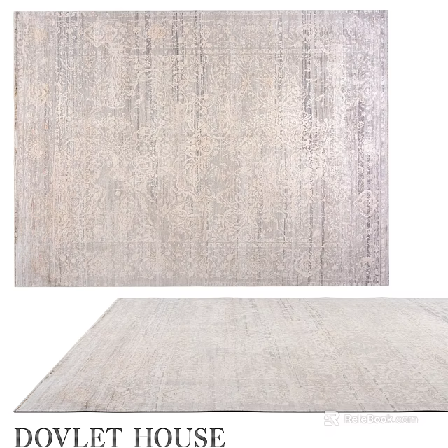 Square Area Rug With Intricate Pattern And Neutral Tone For Modern Home Decor 3d model 