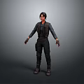 3D Male Character Model with Dark Jacket Pants and Gloves Standing Pose 3d model