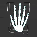 Human Hand Skeleton 3D Model Displaying Anatomical Bone Structure Against Black Background