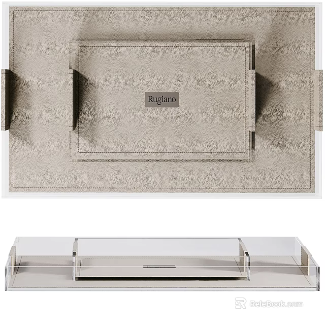 Stylish Fabric And Acrylic Trays For Home Use 3d model 