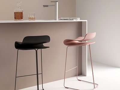 Bar chair without armrest model