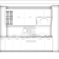 Modern Kitchen Featuring Light Wood Cabinets White Countertop Dark Tile Backsplash And Cooking Utensils