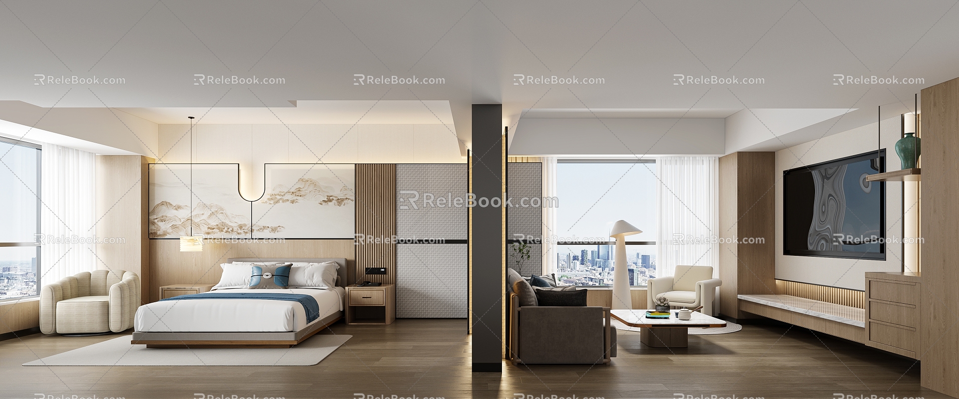 Modern Hotel Rooms 3d model