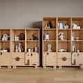 Cozy Wooden Bookcases With Drawers Decorative Items Dolls And Books For Home
