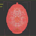 Ornate Decorative Egg With Gold Silver Floral Patterns And Pink Base Top Ornament
