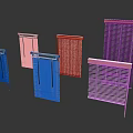 Various Home Window Blinds With Different Designs And Wooden Metal Frames