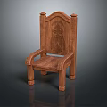 Traditional Wooden Leisure Chair with Carved Backrest Armrest and Solid Wood Design