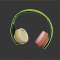 Modern Over Ear Computer Headphones With Gold Frame White Cushions And Black Headband