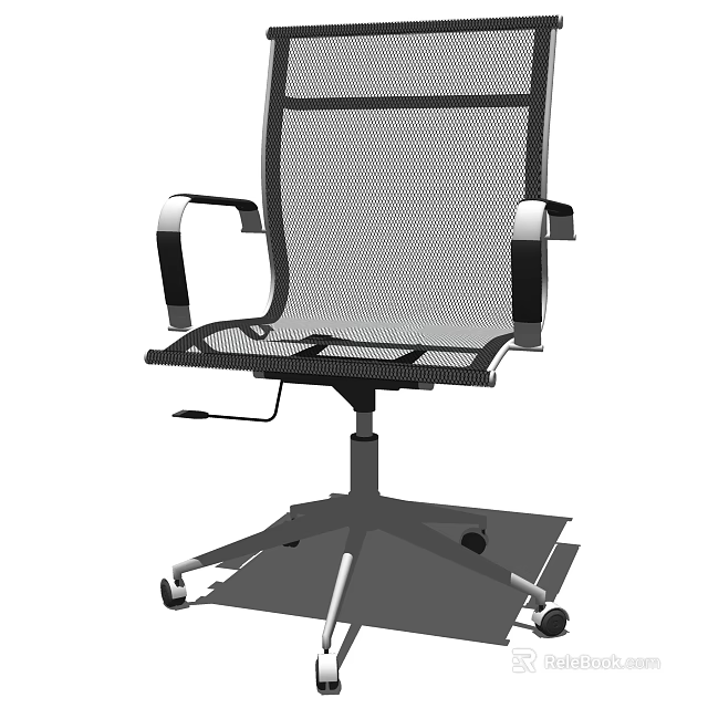 Ergonomic Mesh Office Chair With Adjustable Armrests And Five Star Base Wheels 3d model