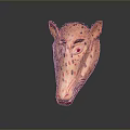 Game And Movie Character Mask Animal Head Design Orange With Black Spots And Prominent Eyes