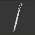 Elegant Silver Keychain With Long Bar And Embedded Shiny Crystals Design