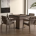 Mahjong Table and Chair Combination Mahjong Table Single Chair Mahjong Table 3d model
