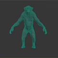 3D Rendered Ape Creature Featuring Detailed Facial Organs And Dense Body Hair