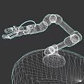 Advanced Industrial Robotic Arm Equipment With White Yellow Design Mechanical Joints And Gripper