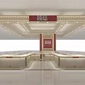 Elegant Jewelry Store Interior With Glass Display Counters And Bright Ceiling Lighting