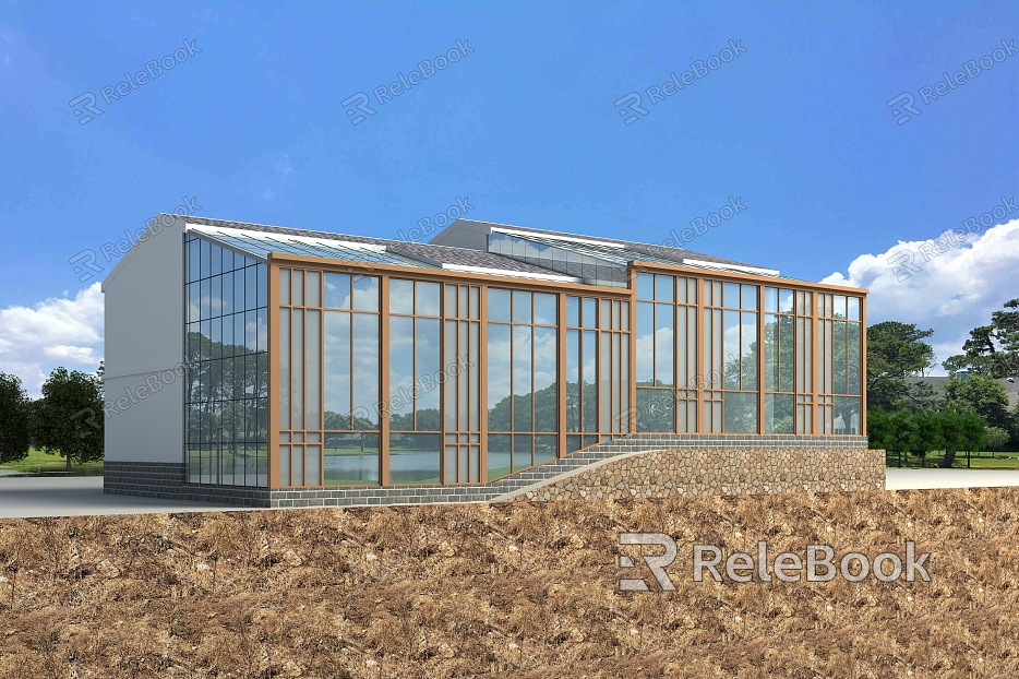 Appearance of modern greenhouse residence model