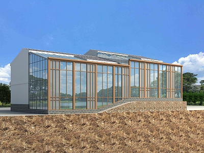 Appearance of modern greenhouse residence model