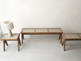 Quiet Stool Rattan Stool 3d model