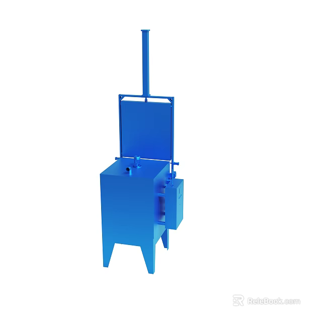 Blue Industrial Utility Cabinet With Lid And Stand Structure Design 3d model