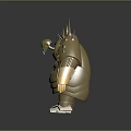 Intelligent Machine Futuristic Golden Armored Design With Spikes And Mechanical Structure