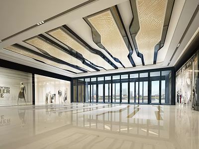 Modern Style Mall Lobby Technology Top Lobby Entrance Punched Plate 3d model