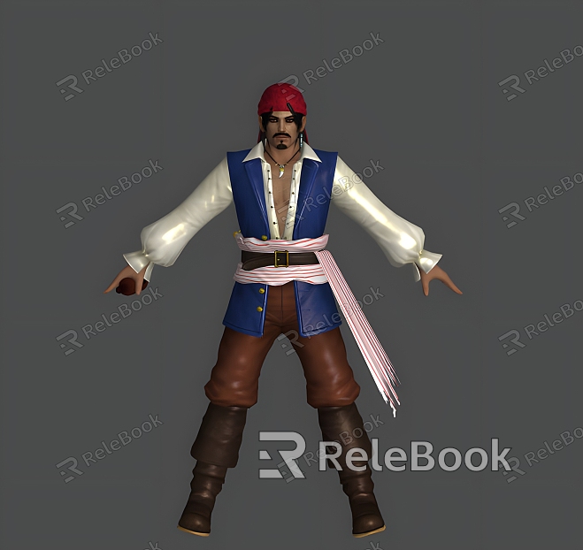 Pirates of the Caribbean Captain Jack Sparrow Realistic Movie Pirates of the Caribbean Captain Jack Sparrow model