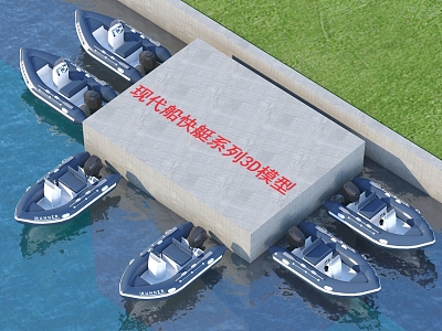 modern fast boat 3d model