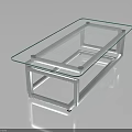 Sleek Modern Coffee Table With Clear Glass Top And Silver Metal Frame Design