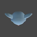 Cute Blue Cartoon Mouse Character With Big Ears Black Shirt Brown Shorts And Blue Shoes