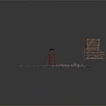 Industrial Site Setup With Wooden Crates On Concrete Platform And Scattered Gravel