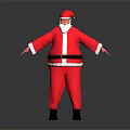 Festive Santa Claus Costume In Red With White Trim And Black Belt For Holiday Celebrations