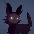 Mystical Feline Like Creature With Glowing Eyes And Butterfly In Dark Background