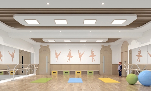 Modern Dance Room Kindergarten Dance Classroom 3d model