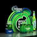 Tuborg Beer Green Bottle With Packaging And Break Rules Slogan