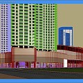 Commercial mall building 3d model