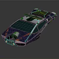 Futuristic Concept Car With Streamlined Body LED Headlights And Unique Roof Design