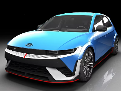 Blue Modern Sports Car With Sleek Aerodynamic Body And Red Black Accents 3d model