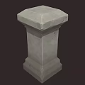 Gray Stone Architectural Column With Textured Surface And Solid Base 3d model
